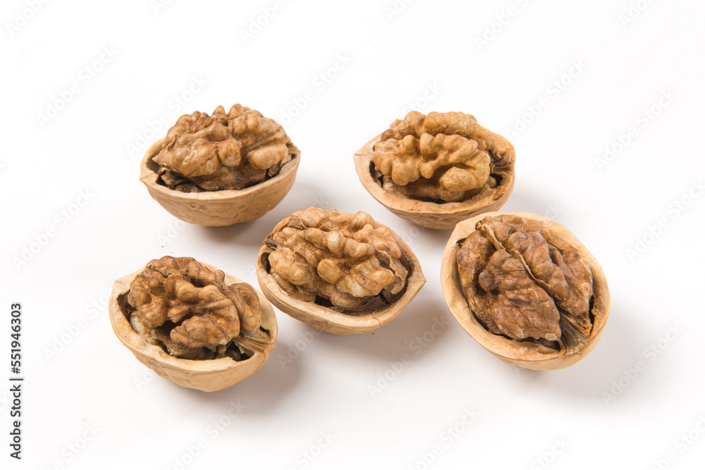 Walnut kernel isolated on white background. Walnut kernel isolated on white background.
