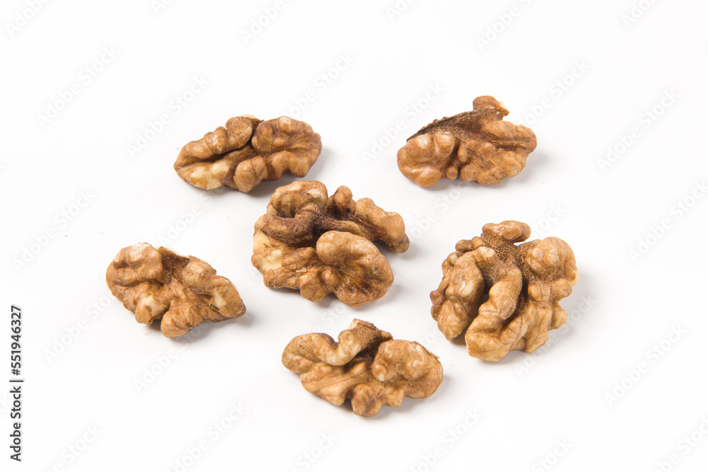 Walnut kernel isolated on white background. Walnut kernel isolated on white background.