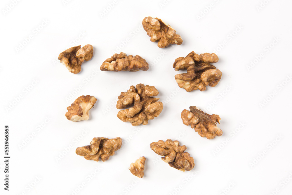 Walnut kernel isolated on white background. Walnut kernel isolated on white background.