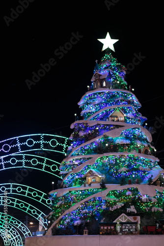 Christmas tree lighting up the city © Yavana