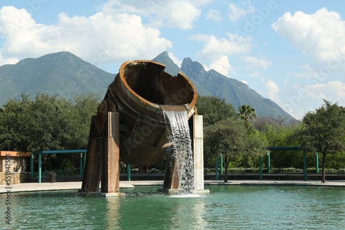 Vászonkép Monterrey, Mexico - September 11, 2022: Fuente de Crisol (Melting Pot Fountain)