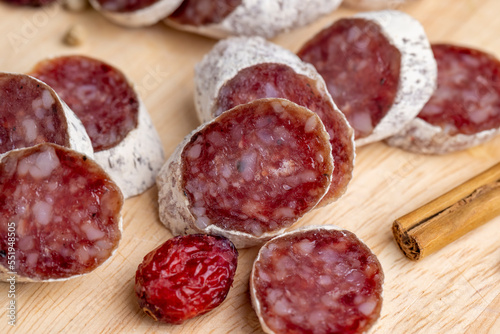 high-quality dehydrated beef sausage with spices