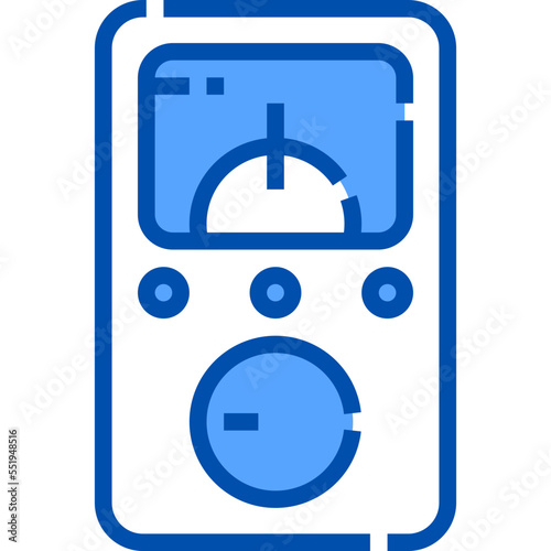 Volt meter blue outline icon