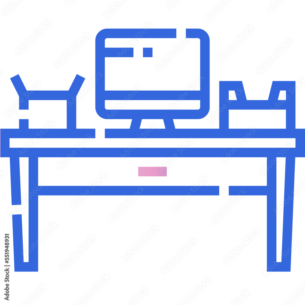 working table gradient line icon working table gradient line icon