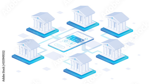 Transactions between banks concept