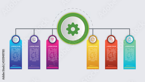 Business Vector infographic template concept with 6 options