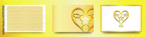 ベクターハートイラストの　メッセージが書ける長方形テンプレートカード/ポストカード/メモ/背景/壁紙/ビジネス