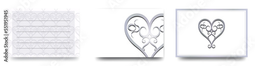 ベクターハートイラストの　メッセージが書ける長方形テンプレートカード/ポストカード/メモ/背景/壁紙/ビジネス