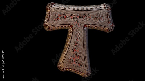 A 3D Illustration of the Christian cross. Artists, Designers, Pattern Makers, and Modelers must take a very close look of this extremely detailed mesh or lattice to craft a version of their own.
