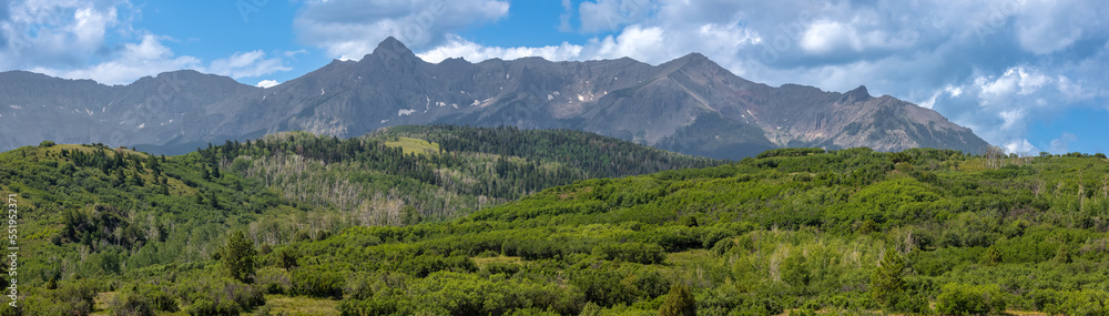 Mount Sneffles landscape at Continental divide in Colorado during summer time.