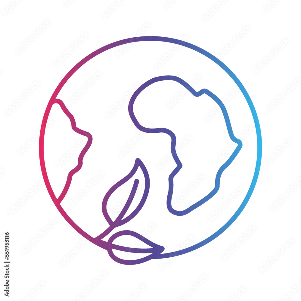 Ecology line gradient icon, logo style