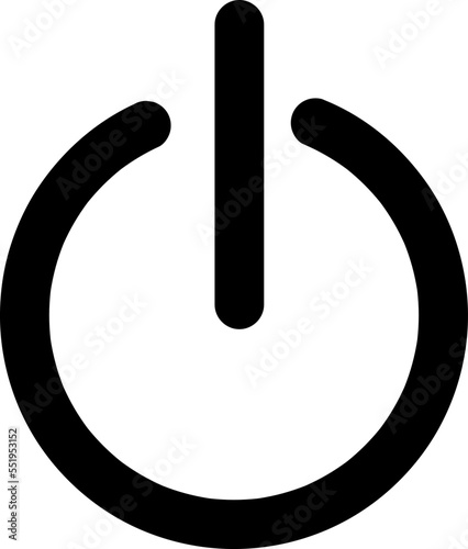 Outline On, off Icon isolated on white background. Line Shutdown symbol for web site design.eps