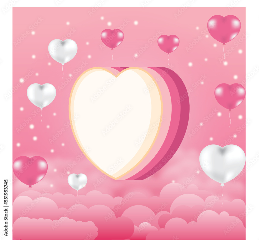 Valentine background with pink hearts
