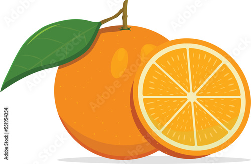 Orange fruit logo cartoon art illustration
