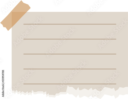 Aesthetic torn paper note. Sticky notes. Vector format. Editable file.