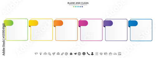 Blank and clean. Steps business data visualization timeline process infographic template design	
