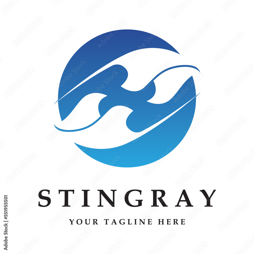 Fototapeta premium stingray logo and vector with slogan template