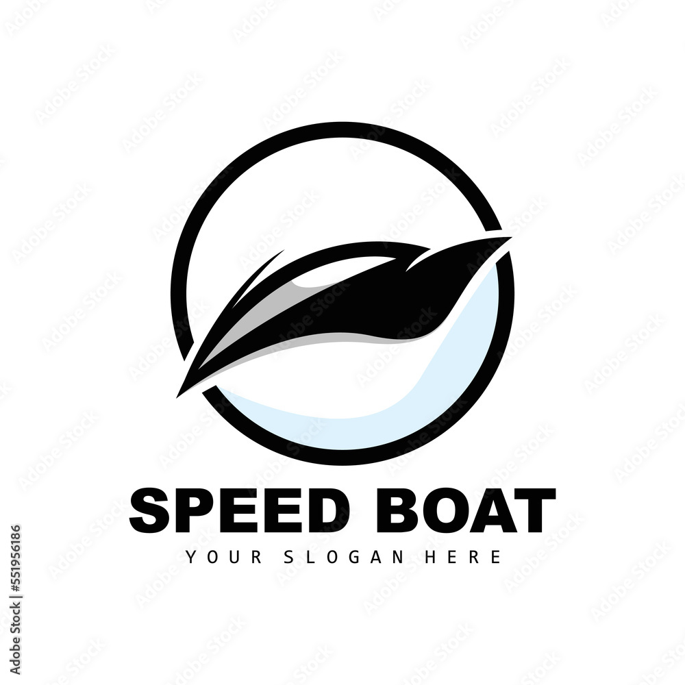 Speed Boat Logo, Fast Cargo Ship Vector, Sailboat, Design For Ship Manufacturing Company, Waterway Shipping, Marine Vehicles, Transportation
