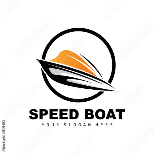 Speed Boat Logo  Fast Cargo Ship Vector  Sailboat  Design For Ship Manufacturing Company  Waterway Shipping  Marine Vehicles  Transportation