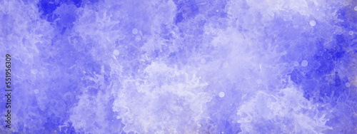 Abstract white blue winter background. pastel sky blue background with soft puffy cloudy white center with faded vintage textured. Abstract grunge tint light blue watercolor background.