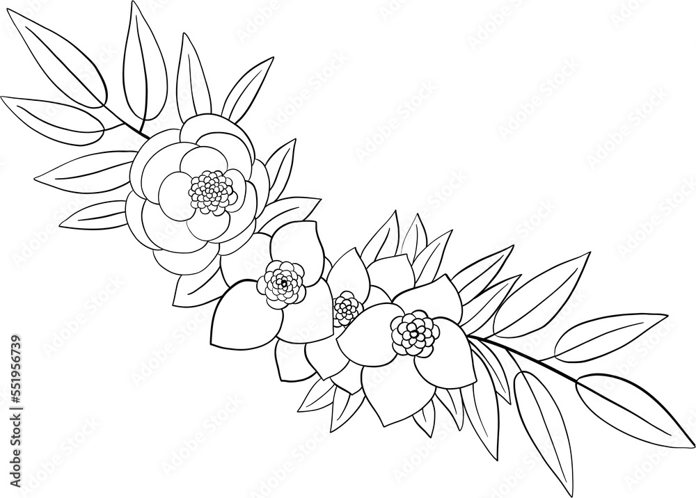 Fototapeta premium decorated floral drawing