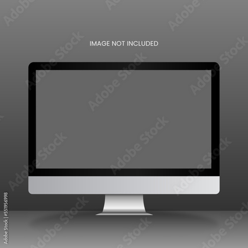Computer monitor realistic mockup design