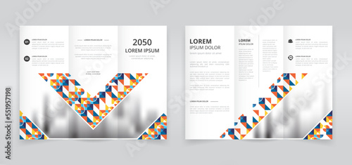 Modern and colorful trifold brochure template, trifold flyer layout, pamphlet, leaflet