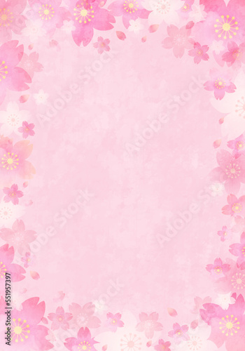 淡い桜の花のベクターイラストフレーム背景