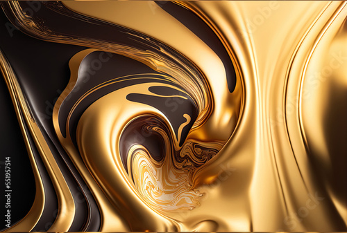 premium style gold liquid marble backdrop. Generative AI