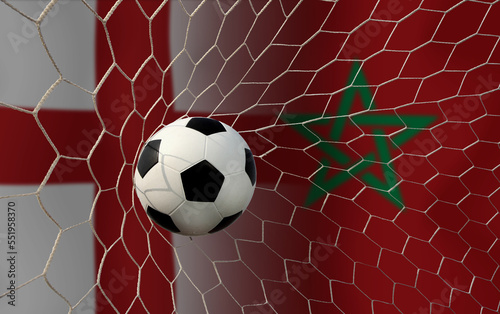 Fototapeta Naklejka Na Ścianę i Meble -  Football Cup competition between the national England and national Morocco.