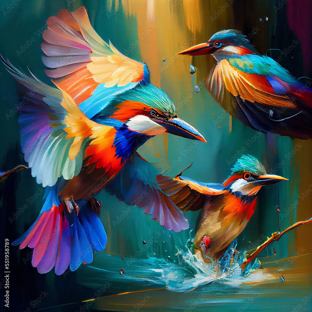 Obraz premium Colourful Birds Flying