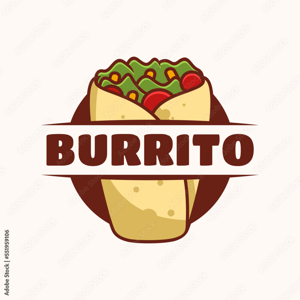 Burrito logo template, suitable for restaurant, food truck and cafe Burrito logo template, suitable for restaurant, food truck and cafe
