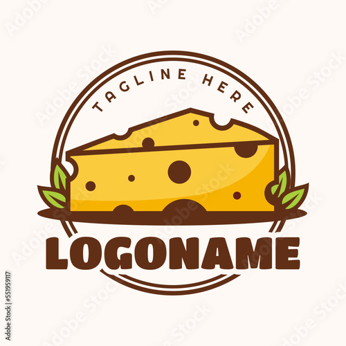 Cheese logo template, suitable for restaurant, cheese production and food industry logo