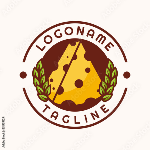 Cheese logo template, suitable for restaurant, cheese production and food industry logo