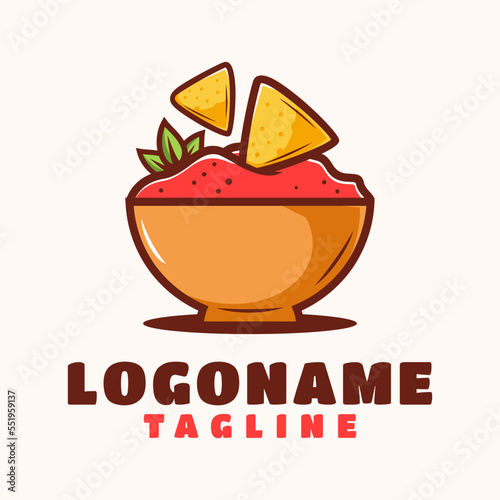 Nachos logo template, suitable for restaurant, food truck and cafe