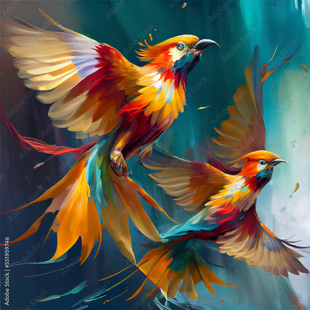 Fototapeta premium Colourful Birds Flying