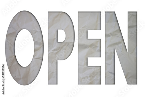 Open text with Torn, Crumpled White Paper on colored background.