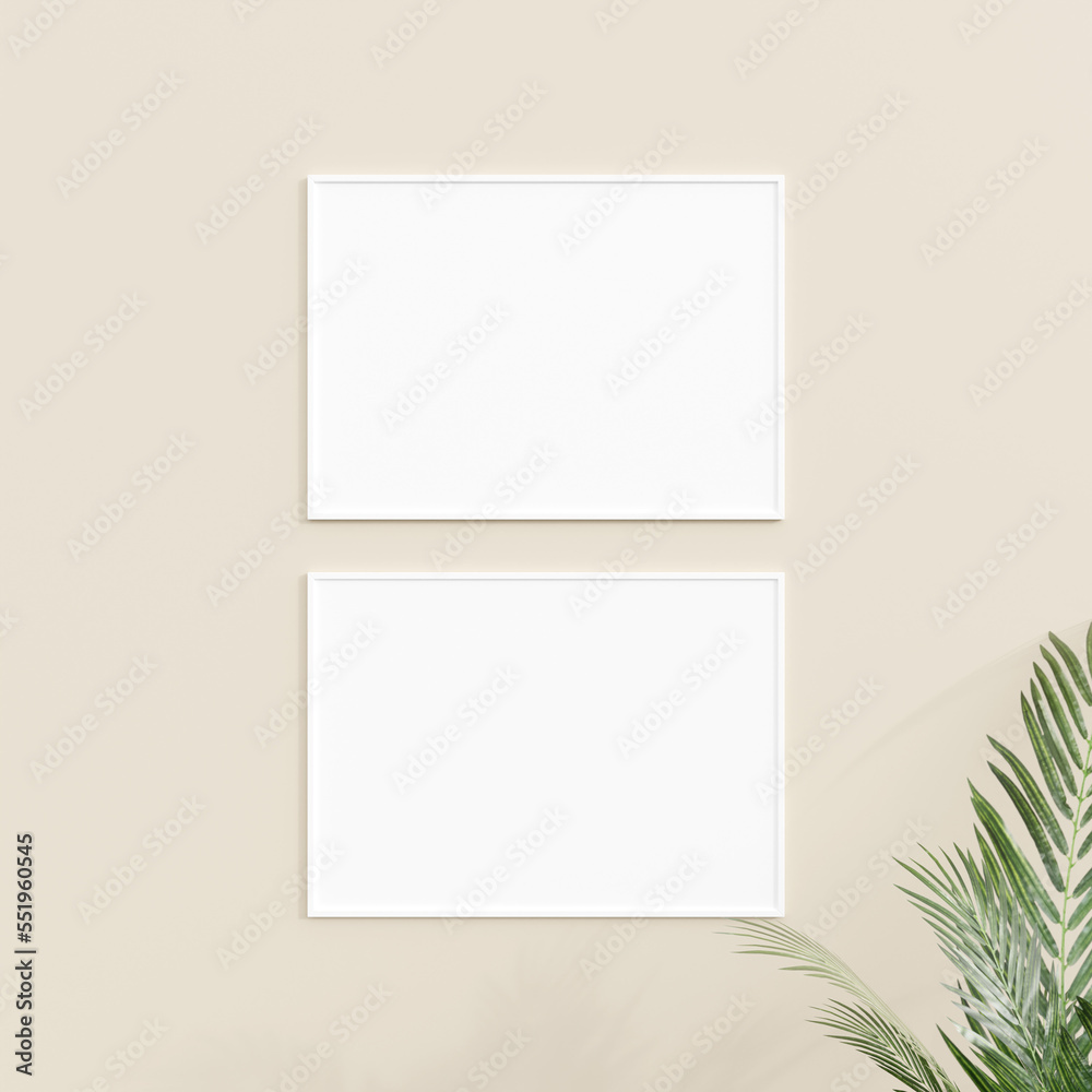Hanging frame mockup for art and quotes. 3d rendering.