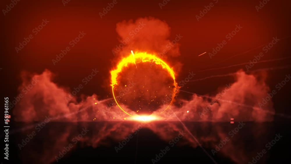 Explosion Intro, Reveal Smoke Nuclear Animation, Red Smoke Reveal for Logo or Tittle