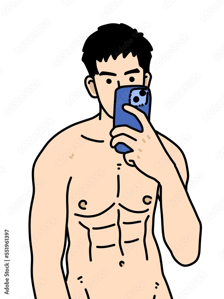 Fototapeta premium cute man cartoon on white background