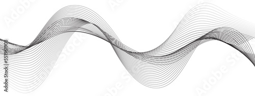 Abstract wavy gray blend liens design on white background. Digital frequency track equalizer. Vector illustration, Wavy stylized it make using blend tool.