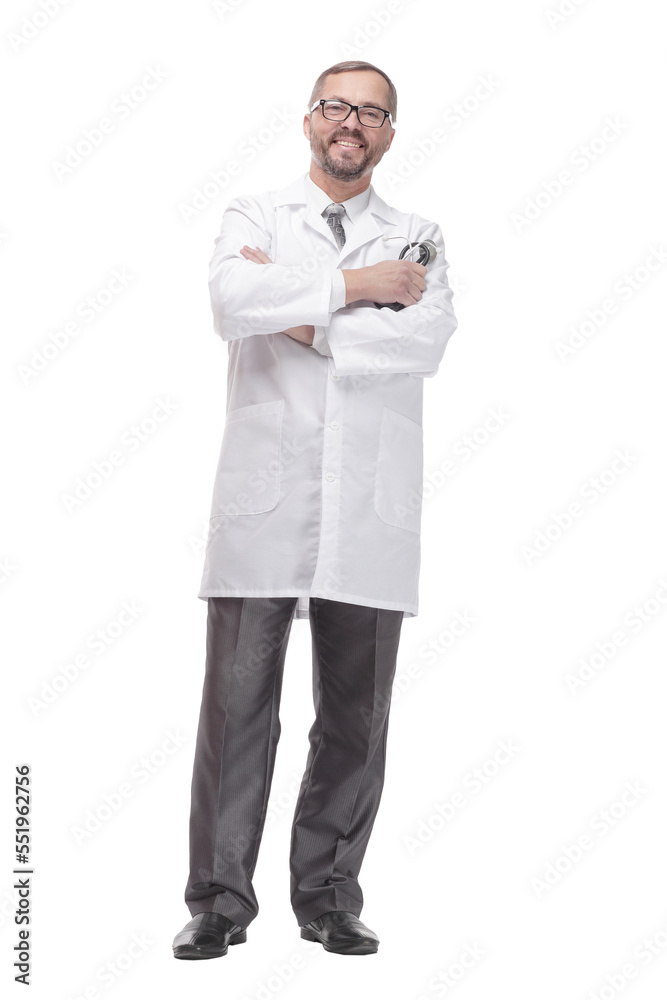 smiling doctor with a stethoscope in his hands smiling doctor with a stethoscope in his hands