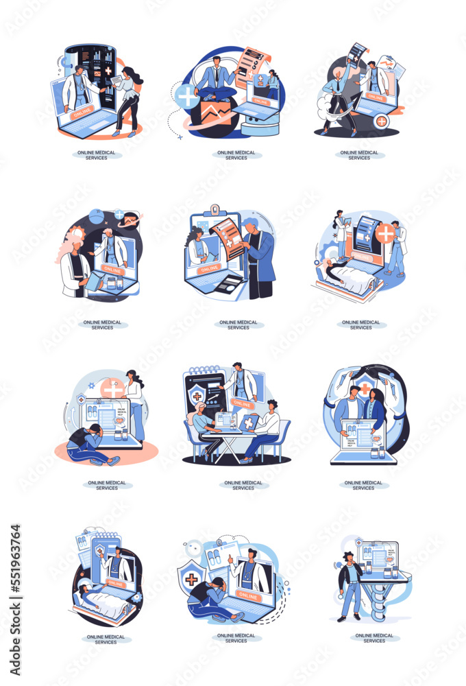 Fototapeta premium Online medical services mobile application consultation and prescription medicine professional doctor connecting and giving consultation for patient, telemedicine concept metaphor, health care program