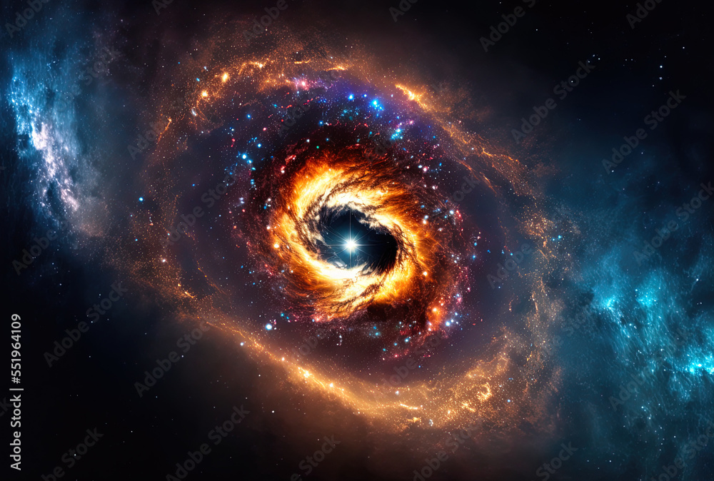 A picture of a galaxy exploding in space. Generative AI
