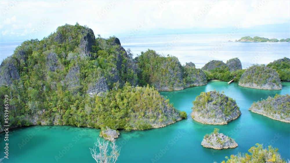 Raja Ampat Karst, West Papua, Indonesia. The beauty of the cluster of karst hills in the Pianemo area.