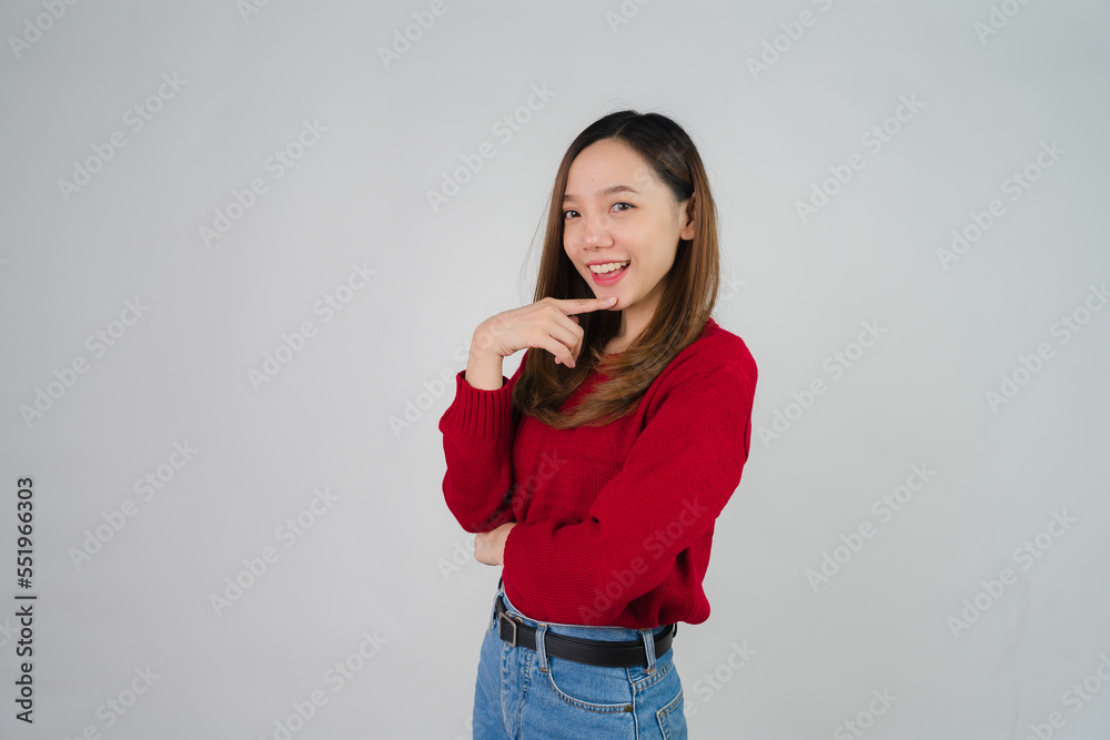 portrait of attractive asian woman isolated on white background portrait of attractive asian woman isolated on white background