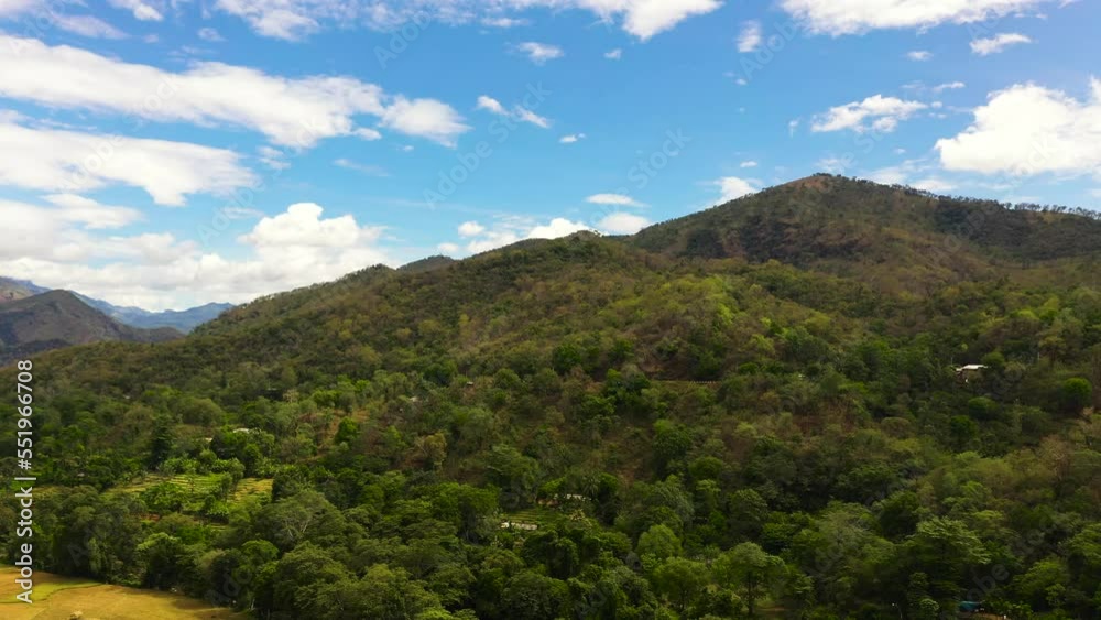 Aerial drone of Mountain landscape with mountain peaks covered with forest. Sri Lanka. Aerial drone of Mountain landscape with mountain peaks covered with forest. Sri Lanka.