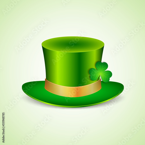 Background with green hat and gold