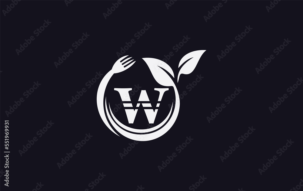 Green leaf food logo with spoon and healthy logo design image spoon fork and leaf