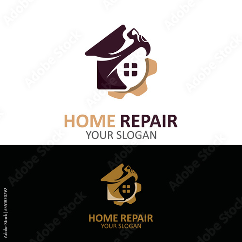 Home repair logo design vector with handyman service template